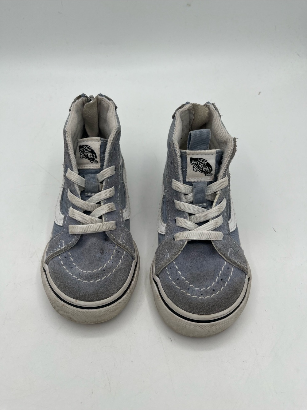 Vans Toddler  High-Top Suede Sneakers in Light Blue  and White